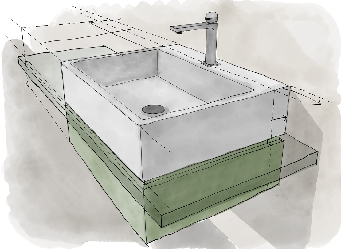 Plan de travail X lavabo